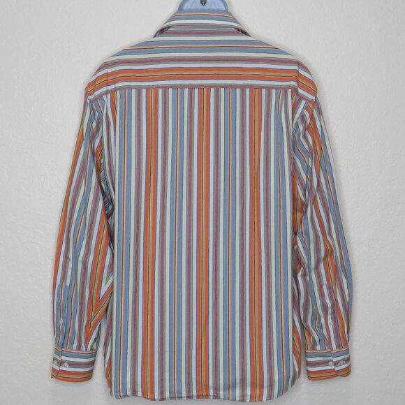 Linea Dome* Men's Long Sleeve Button Down Single Pocket Stripe Shirt~ Size Large - Picture 2 of 10